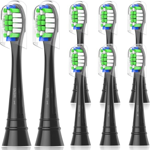 WENS Ersatzbürsten Kompatibel mit Philips Sonicare Elektrische Zahnbürste, Aufsätze Passend für täglich präzise Zahnreinigung, 8er (Schwarz)