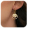 Calkkrer 14K Elegante Ohrhänger Gold, Vergoldete Tropfen Ohrringe Damen, Goldene Ohrringe Schmuck, Modeschmuck Ohrringe Hängend, Wasserfeste Creolen Ohrringe