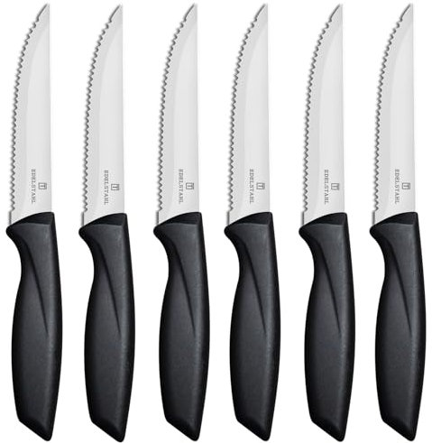 targzier Coltelli da cucina professionali, set di 6 coltelli da bistecca, coltello da bistecca in acciaio inox di alta qualità, coltello da tavola resistente, utensili da cucina in argento