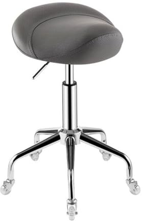 JAVPTAV Taburete Tipo Silla de Montar con Altura Ajustable y Ruedas hidráulicas, Ideal for Uso en Interiores y Exteriores. Cómoda Silla Tipo Silla de Montar Gris for el hogar y la Oficina.