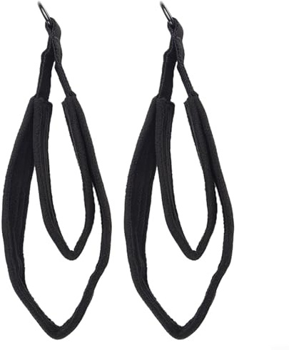 Lapiglo Correas de doble bucle para pilates de forro polar suave, bandas de pie de anillo, entrenamientos reformadores, equipo ligero para gimnasio en casa, paquete de 2