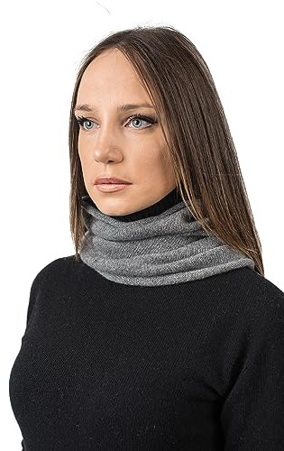 DALLE PIANE CASHMERE Sciarpa ad Anello Donna Cashmere Rigenerato - Grigio