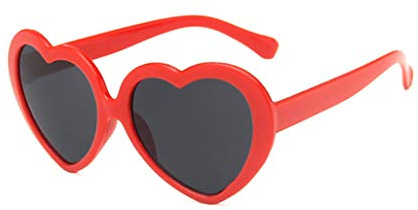FOURCHEN Childrens Heart Shaped Sunglasses Classic Girls UV400 Retro Love Kids Glasses(Heart-Red)
