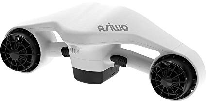 Asiwo Scooter sous-Marin Manta avec Support pour caméra d'action - Scooter Marin à Deux Moteurs étanche pour la plongée, la Natation, la plongée avec Tuba (Blanc)