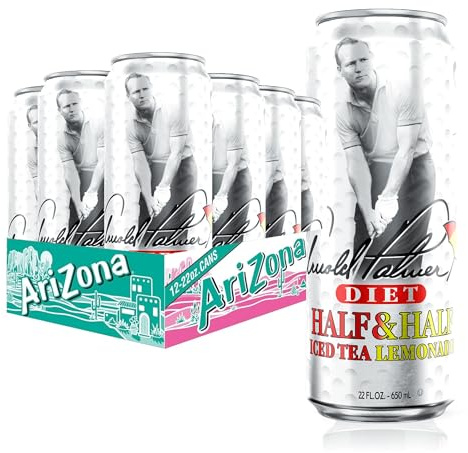 AriZona Diet Arnold Palmer - Half and Half, Big Can, 22 Fl Oz (Pack of 12)