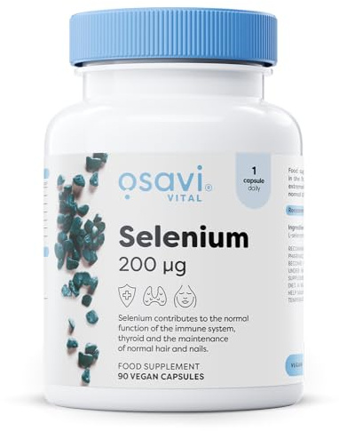 Osavi Selenium 200 μg – 90 Vegan Capsules | Highly Absorbable L–Selenomethionine | Supports Immune System, Thyroid Function & Normal Hair & Nails | Protects Cells from Oxidative Stress
