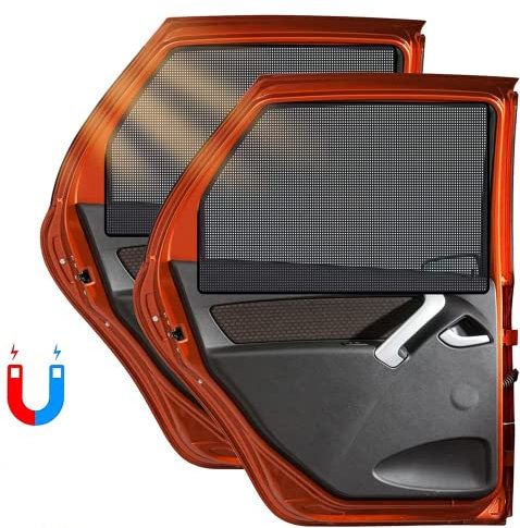 2 Stück Aktualisierung Uv Schutz Sonnenschutz Auto mit Magnet, Universal Lüftungsgitter Fenster Sonnenblende Auto, Autofenster Sonnenschutz Frontscheibe für Baby,Kinder,Erwachsene(Seitenscheibe)