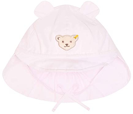 Steiff Baby Mädchen Sonnenhut, Luftige Mütze aus Baumwolle mit Nackenschutz zum Binden, Rosa (Rose Shadow), 39