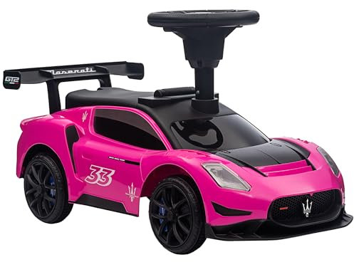 AIYAPLAY Rutschauto, Maserati GT2 Bobby Car Rutschfahrzeug mit Hupe und Musik, Kinderfahrzeug mit Stauraum für 1,5-5 Jahre Kinder 65 x 29 x 37 cm Rosa