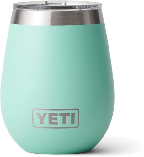 YETI Rambler Wine Tumbler, Vacuum Insulated Stainless Steel Tumbler with Magslider Lid, Seafoam, 10 oz (296 ml)