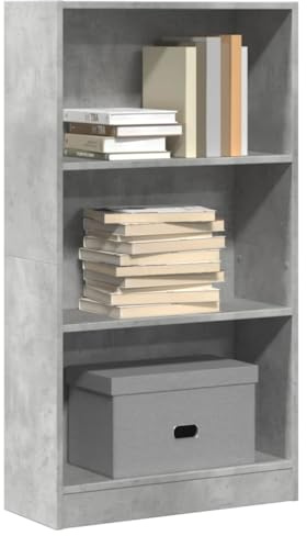 Gecheer Bokhylla cementgrå 60 x 24 x 109 cm i spånskiva, skåp, CD-dörr, bokhylla, hylla CD-hållare, DVD, arkivering, bokhylla, kub, CD-hållare, avdelningsbibliotek, P857806