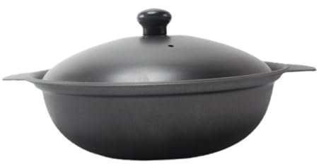 BESPORTBLE Pre- Cast Iron Casserole Dish with Lid - 18cm Round Dutch Oven Versatile Nonstick Braiser Pan for Stews Dosas and Sautéing Chicken and Rice in The Kitchen