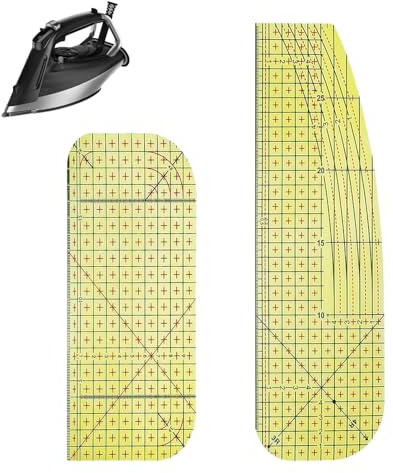 ITCGOB 2 Pièces Règle de Repassage à Chaud, Regle de Couture pour Ourlet et Mesure, Outil de Couture Précis pour Fer à Repasser, Lot de 2 Tailles (Grande et Petite), Idéal pour Patchwork et DIY