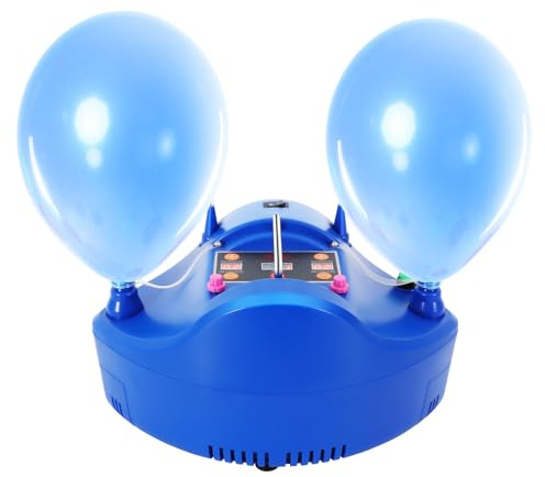 Elektrisk ballongpump, 1 200 W, fotpedal, 2 munstycken | Ballongpump elektrisk med dubbelmunstycke uppblåsningsfläkt, blå, för födelsedagskalas, semesterhändelser