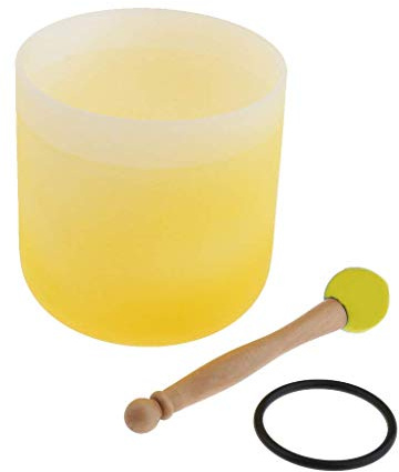 Tubayia 7 tum C nyckel kvarts kristall ljudskål singing Bowl slagverk musikinstrument GUL