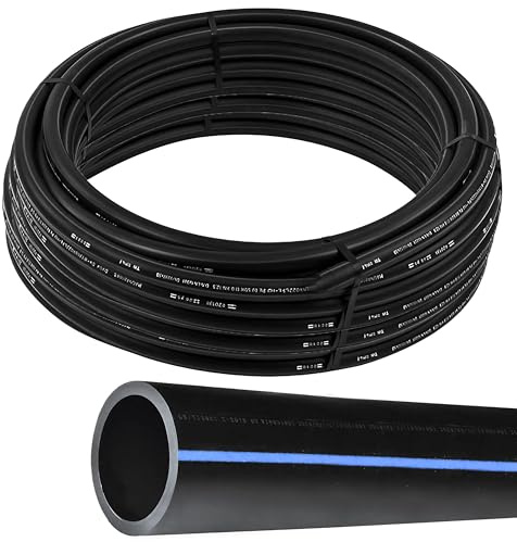 ESTO Tubo Irrigazione 10 PN 50 o 100 metri 20 25 32, Tubo Acqua Giardino, Tubo in Polietilene Alta Densità, Irrigazione Alta Pressione, Orto, Giardino, Tubo per Irrigazione 50 METRI/DN 20