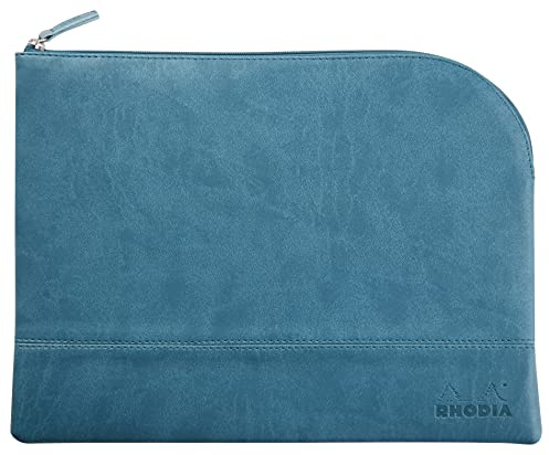 Rhodia 116734C - Rhodiarama pochette zippé en simili cuir italien - taille L (21x28 cm) PAON