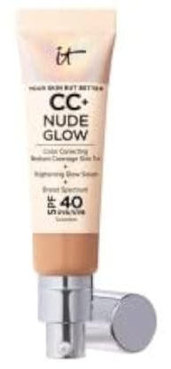 IT Cosmetics Your Skin But Better CC+ and Nude Glow Lightweight, Medium Coverage Foundation and Glow Serum, Medium Tan