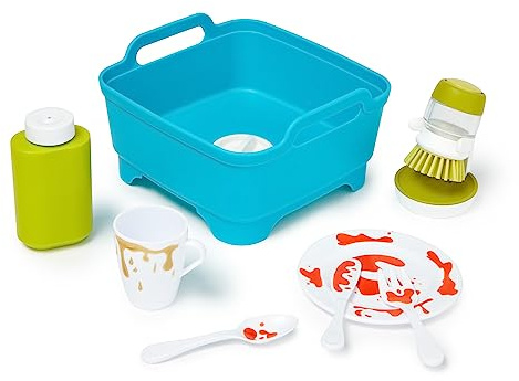 Laver et Frotter Joseph Joseph | Kit de Nettoyage pour Les Enfants dès 3 Ans | avec Couverts et Vaisselle aux Couleurs Changeantes pour des Jeux Réalistes ,