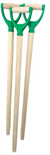 pokm toolsmarket - Lot de 3 manches à balai en bois avec poignée en plastique, 95 cm, manche en bois de rocher, manche Ø 38 mm, manche en bois pour outils de jardin, hachoir de jardin