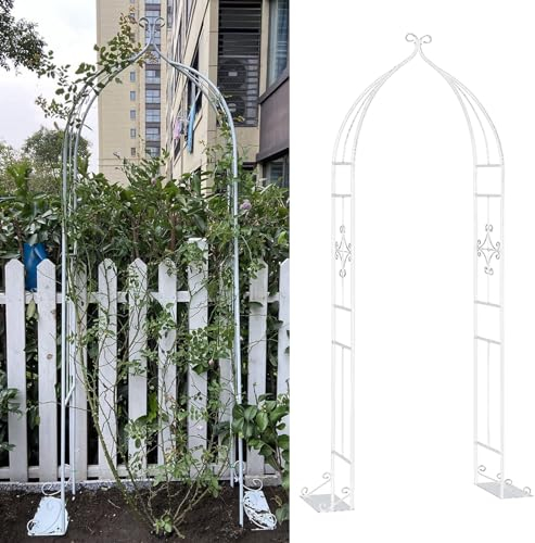 Gartenbogen aus Metall Rosenbogen Torbogen Garten Rankgitter Rosenhilfe für Kletterpflanzen Rankbogen für Innen Außen Hinterhof Rasen Patio Hochzeit