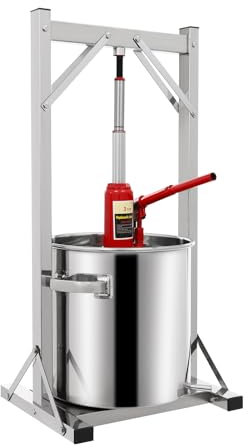 Akuoyiexemye Presse hydraulique en acier inoxydable 3T 22L Presse-vin de fruits Machine manuelle de jus pour jus de cidre vin huile d'olive
