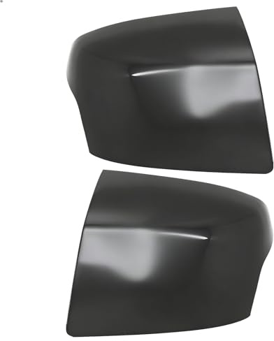 JUUDDENPARTS Cubierta de espejo retrovisor de puerta, tapa de espejo retrovisor de puerta izquierda y derecha, par de tapas de repuesto para espejo retrovisor negro para Ford Focus MK2 2004-2008