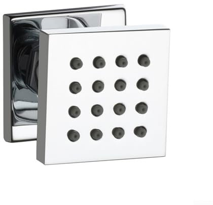 Zilimontt Soffione doccia a pioggia, 5 cm, in acciaio inox, soffione doccia quadrato integrato, aspetto simile a specchio, angolo del fascio girevole, facile installazione, cromato (G1/2)