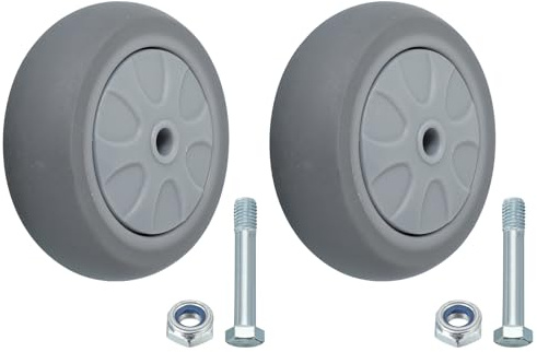 sourcing map Lot de 2 roulettes de rechange pour chariot de 10,2 cm, roulements TPR Capacité de charge de 100 kg pour meubles, plateforme, camions, chariot, étagère, gris