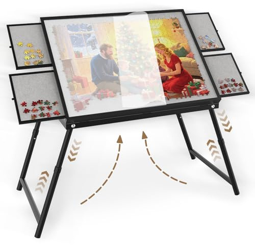 Jigsaw Puzzle Table with Tri-Height – 18”, 28”, 2.75 Puzzle Board