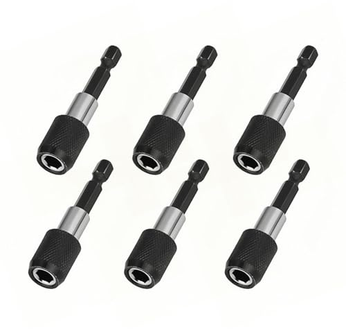 6 supporti magnetici, a sgancio rapido, con magnete da 1/4 (60 mm), magnete, adatto per trapano, cacciavite, vite filettata