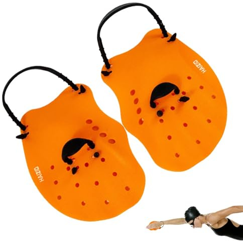 Remo de natación para manos - Guantes de natación ajustables con tejido de silicona - Ayudas de natación para niños para piscinas, equipo de natación portátil para adultos para jardín, parque acuático