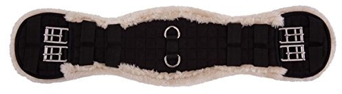 BR Premiere Dressur Kurzgurt Fell anatomisch geformt mit synthetischem Lammfell, Sattelgurt Länge:75cm