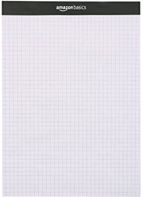 Amazon Basics Quad-Ruled Papierblock, 21.6 cm x 29.5 cm (Packung mit 2 Stück), Weiß
