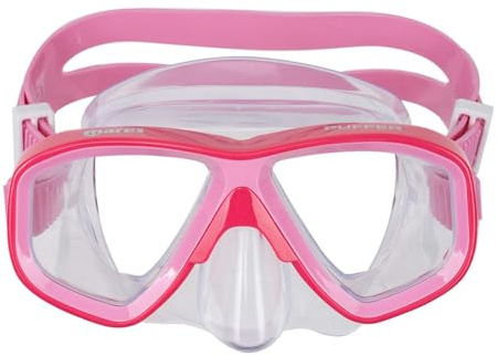 Mares Puffer – Masque de plongée Enfant à Double Verre, Taille XS-S, Jupe Siliter Confortable, Sangle Micro-Ajustable, lentilles PC résistantes