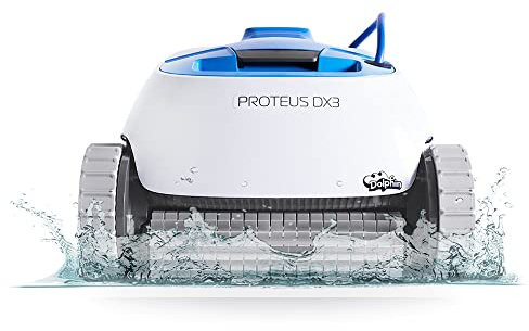 Dolphin Proteus DX3 Automatic Robotic Pool Vacuum Cleaner, Wall Climbing, Active Scrubber Brush, Ideal for In-ground Pools up to 33 FT in Length