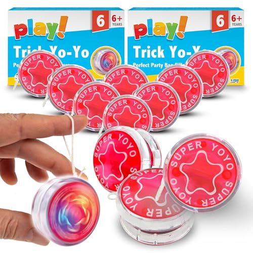 SOL 12pk Light Up Trick Yo-Yos - Party Bag Fillers for Kids