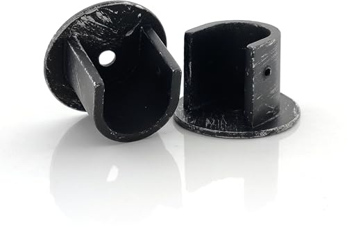 GIRASOLE HOME Staffa Rosetta a Parete 26mm per Asta 2 Pezzi in Lega di Zinco Resistente per Bastoni dal Diametro di 18-20 mm (Nero e Argento)