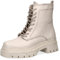 CAPRICE Damen Stiefeletten zum Schnüren Memotion aus Leder Plateau Weite G, Beige (Beige Nappa), 39 EU