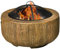 Outsunny Feuerschale, Feuerstelle mit Deckel, Feuerkorb mit Schürhaken, im Baumstumpf-Design, für Garten, Camping, Terrasse, Stahl, MgO, Braun