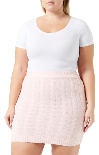 OCY Stickad kjol för kvinnor 12419379-OC01, rosa, XL/XXL, ROSA, XL-XXL