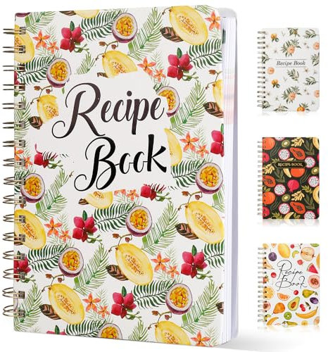 molekaus Libro di ricette con copertina rigida impermeabile per scrivere le tue ricette, quaderno semplificato per ricette di famiglia per lo chef a casa, diario di ricette contiene 120 ricette