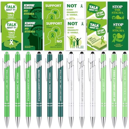 Geyee 24 Pcs Mini Motivational Pens Inspirational Notepads Bulk Appreciation Gifts Small Journals Funny Ballpoint Pen Set Prizes Men Women Office Travel Party Favors