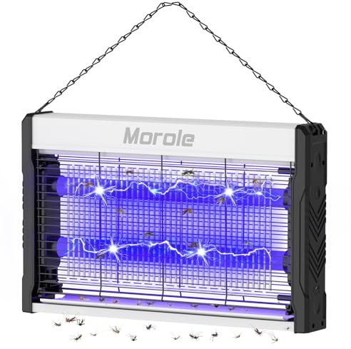 Morole Fly Zapper, Electric Bug Zapper USB-C Plug, Powerful Fly Killer Attracting Mosquito with UV Light, Mosquito Killer Insect Trap for Indoor Outdoor, Bug Catcher with Washable Tray, Hangable Chain