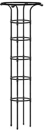 belupai Garden Obelisk Trellis for Climbing Plants, 72in Decorative Vertical Umbrella Trellis Tower Frame Outdoor Flower Support Cage Climbing Stand Rack for Vines Rose(black)