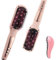 Brosse Lissante, Brosse Lissante Cheveux,Fer à Lisser Avec Peigne IntéGré, 120℃-210℃, Écran LCD, 20S Chauffe Rapide, Fers à Lisser Négatifs Ions, Hair Straightener (Rose)