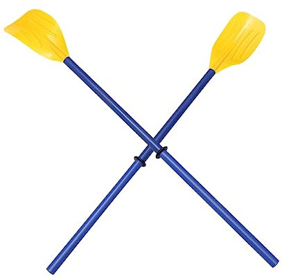 BESPORTBLE Detachable Plastic Kayak Paddle Portable Canoe Oars with High-strength Design for Water Sports Easy Storage and Comfortable Grip Yellow Blue Shafts