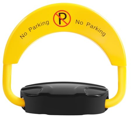 Klappbar Parkplatzsperre mit Fernbedienung, Elektrisch Parksperre Parkpfosten Schutzart IP67 mit Alarm-Funktion, Parkschloss Parkplatz Absperrung für Privatgarage Hotelgarage