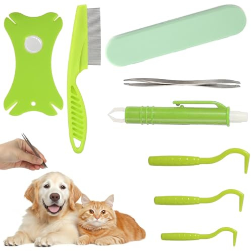 Luxorium Pinzas Garrapatas 7 en 1 con Estuche para Humanos, Perros, Niños - Pinzas para Quitar Garrapatas, Tarjeta para Garrapatas, Extractor de Garrapatas - Kit Completo para una Eliminación Segura