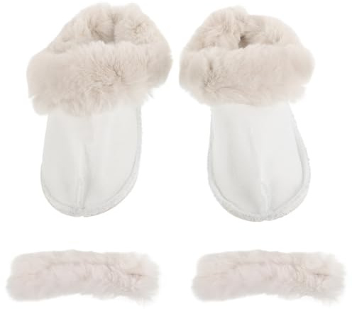 DOITOOL Fodere per Zoccoli Invernali Staccabili in Peluche Bianco Extra Calore e Comfort, Inserti Rimovibili per Scarpe e Pantofole, per Uso Invernale
